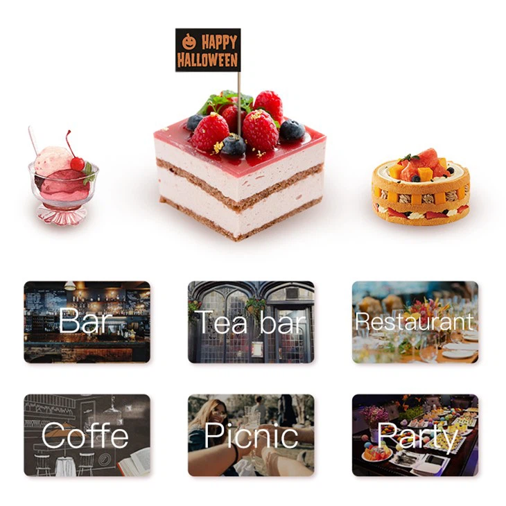 Cocktail Printing White Food Picks