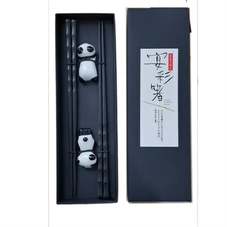 Estick Chopsticks Panda Rest Gift Set Ceramic